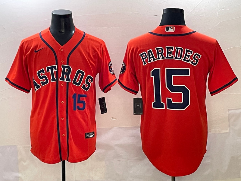 Men Houston Astros 15 Paredes Orange 2025 MLB nike jersey style 3